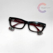 Chrome Hearts Drilled BOC Eyeglasses Burgundy Brown Frame Used W/Case