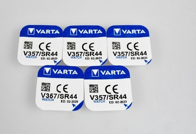 5x V357 Varta Knopfzelle Batterie V 357 / V13 GS SR1154 SR44 SR44W Uhrenbatterie