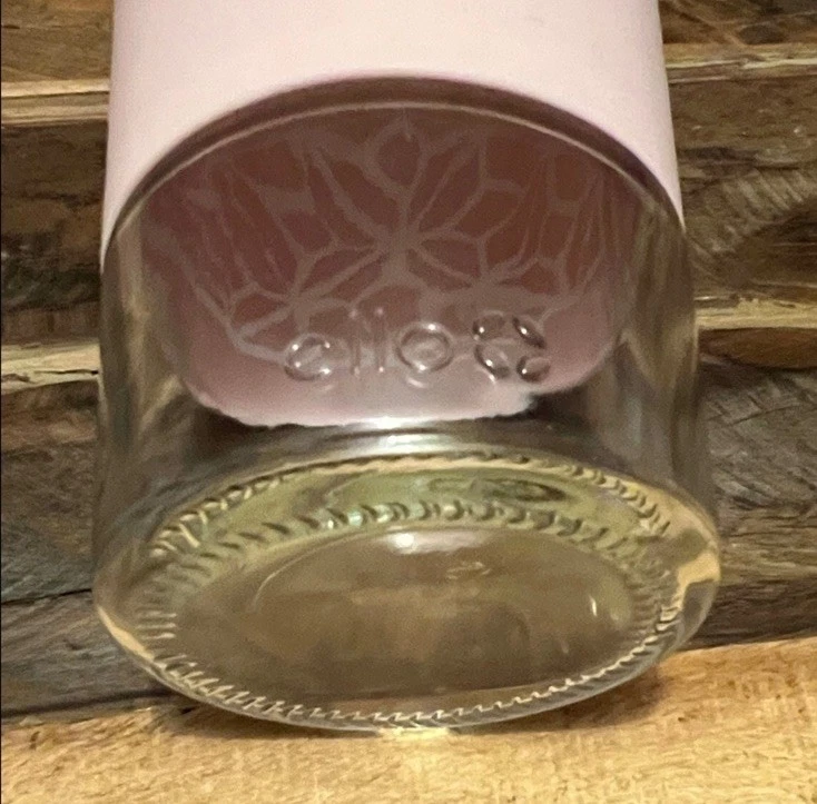 VASO DE CRISTAL ROSA ELLO Y FUNDA DE SILICONA PERFECTO PARA BEBIDAS HELADAS Foto 4 de 4