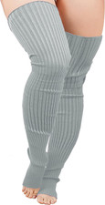 plus Size Knit Leg Warmer Women Thick Thigh High Boot Extra Long Large Socks