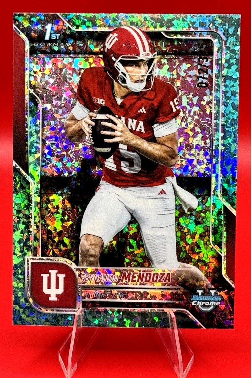 2025 Bowman U Chrome Fernando Mendoza #109 Aqua Mini Diamond /325 HEISMAN WINNER