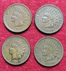 1887 1890 1896 1897 IHP Indian Head One 1c Cent Lot of 4 VF/XF