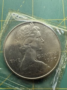 1970 Gambia 8 Shillings coin