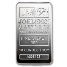 10 oz Silver Bar - Johnson Matthey (Vintage Design) 101.63 per troy oz