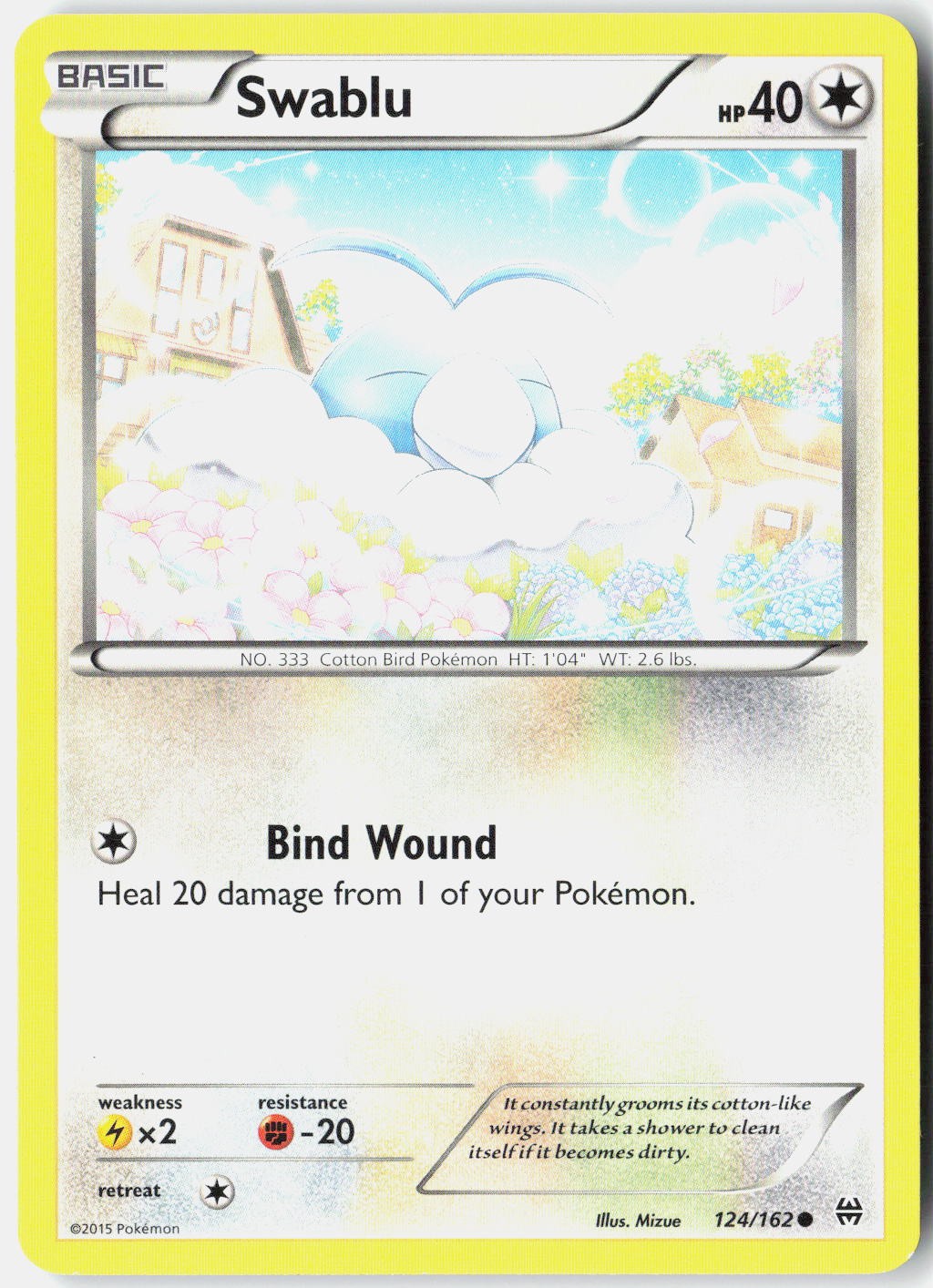 Swablu 124/162 Pokemon Card Normal