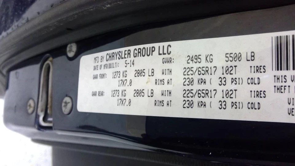 Jeep Cherokee 2014 3.2L Engine VIN X 8th Digit 5467 - Image 4 of 4