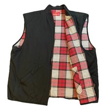 Vintage 90s Marlboro Vest Men’s XL Black Zip Plaid Lined Streetwear Ciggarettes