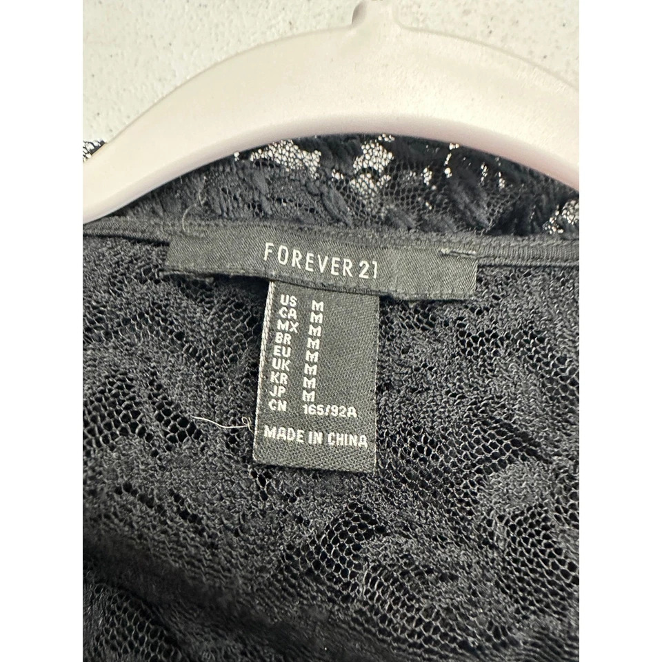 Womens Whimsigoth Sheer Lace Duster Kimono Size M Black Witchy Gothic Romantic - Image 3 of 4