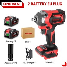 Schlagschrauber 1200Nm ONEVAN Brushless 21V Schraubendreher Auto Kit 2Bat