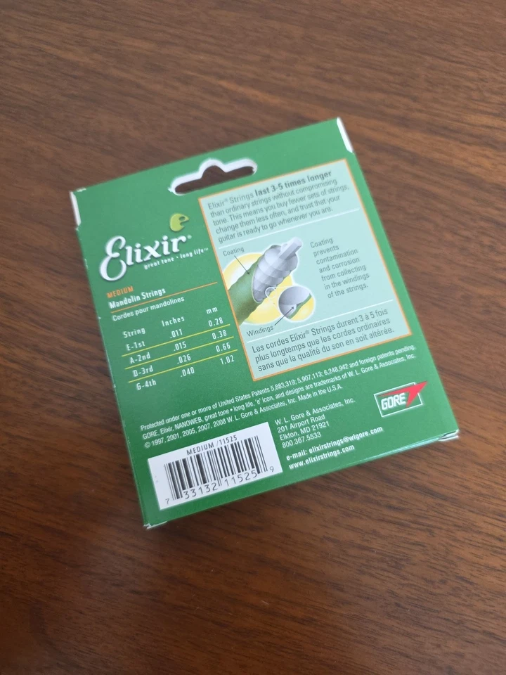 Elixir MANDOLIN String Set Nanoweb Medium .011 - .040 - Image 2 of 4