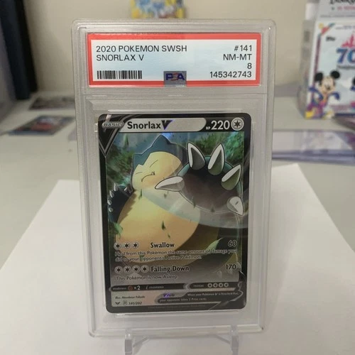 2020 Pokemon SWSH #141 Snorlax V PSA 8 NM-MT