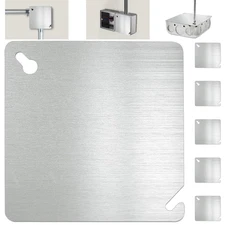 6 Pack 4 Inch Metal Electrical Box Covers Square Junction Box Plates Durable