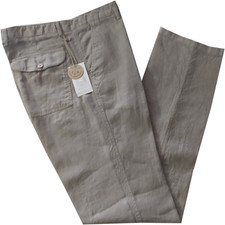 Pantalone moda uomo HOLIDAY  46 48 50 52 54 56 58 60 lino 100% beige estate 
