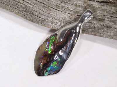 Opal Anhänger, Boulder Opal , 28mm, 925 Silber, Nr.237, Video