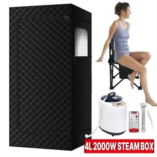 2000W Full Size 4L Personal Steam Sauna Portable Heated Home Spa Detox Therapy