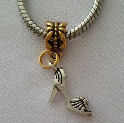 Sterling Silver High Heel Shoe Charm – Dangle Bead For 3mm European Charm Bracelets & Necklaces - View #11