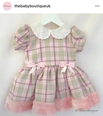 BNWT Baby Girls Tartan Dress with Fur Size 0-3/3-6/6-12/12-18/18-24 Available