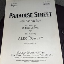 Paradise Street Sheet Music By Smith  Rowley 1933