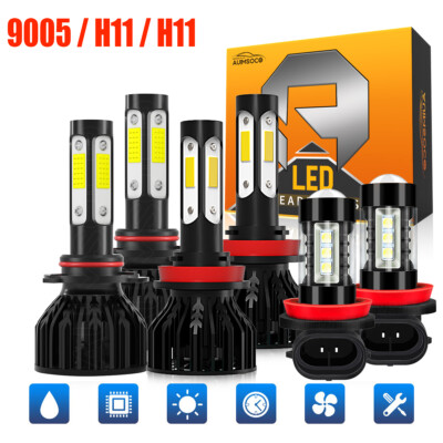 For Honda Accord 2013 2014 2015 Combo 8000K LED Headlight Kit Hi/Low Fog Bulbs