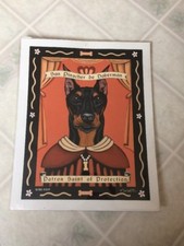 Doberman Dog Retro Pets 8 X 10 Print Krista Brooks Patron Saint of Protection