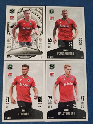 Match Attax Bundesliga 24/25 Hannover 96 Team Set Alle 4 Karten Full