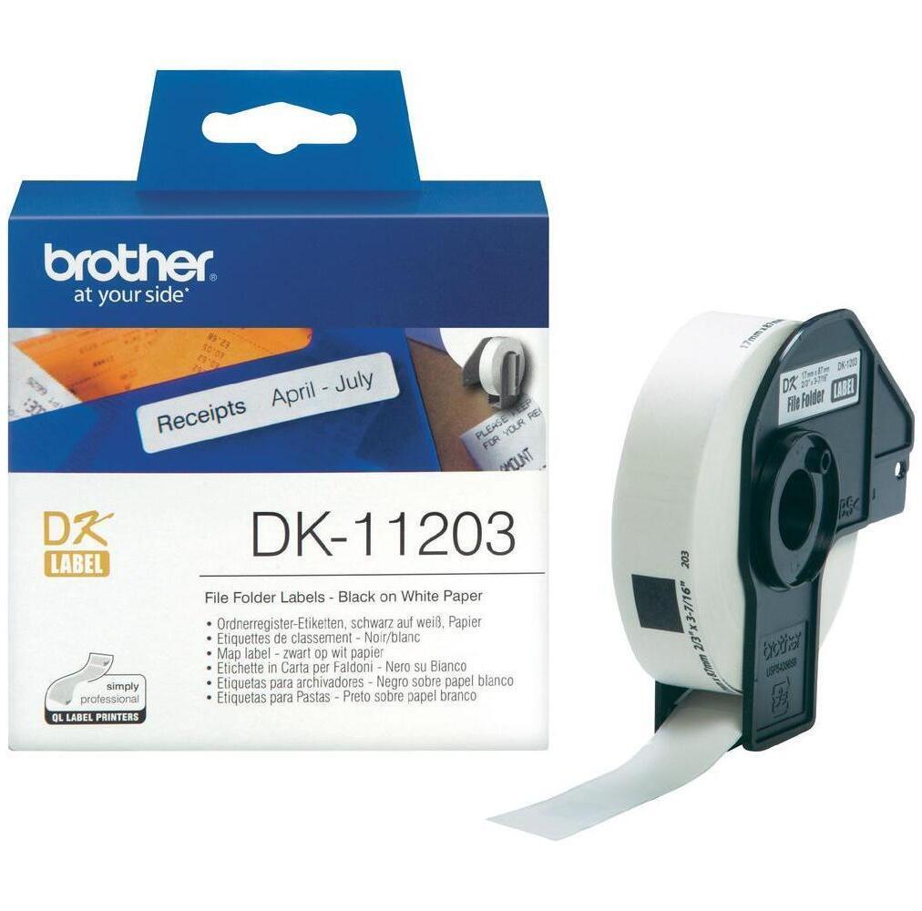 Brother DK-11203 - Этикетки для папок с файлами - 17 x 87 мм - 300 2190₽