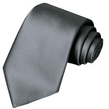 63'' XL Tie Mens Extra Long Solid Satin Necktie For Big And Tall Men Gray