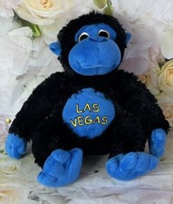 Las Vegas Blue Monkey Gorilla Plush Stuffed Animal Royal Blue Black Shelf Sitter
