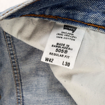 Levi's Jeans Mens 42x30 Blue 505 Regular Straight American