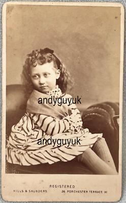 CDV PRINZESSIN LOUISE VON WALES KÖNIGSHAUS ANTIKES FOTO HÜGEL SAUNDERS GESTREIFT