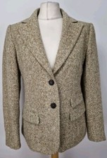 Barbour Womens Hunting Blazer, Size 12, Light Brown, Elbow Patches, Gc.      Bm7