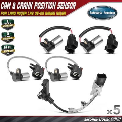 4x Camshaft & 1x Crankshaft Position Sensor for Land Rover LR3 05-09 Range Rover