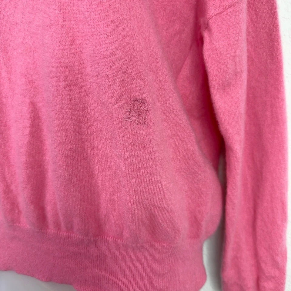 Maje Sweater Womens Size 1/S Pink Cashmere Long Sleeve Ribbed Preppy Academia - Image 4 of 4