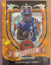 2021 Prizm Draft KADARIUS TONEY RC CRUSADE ORANGE CRACKED ICE PRIZM ROOKIE MINT
