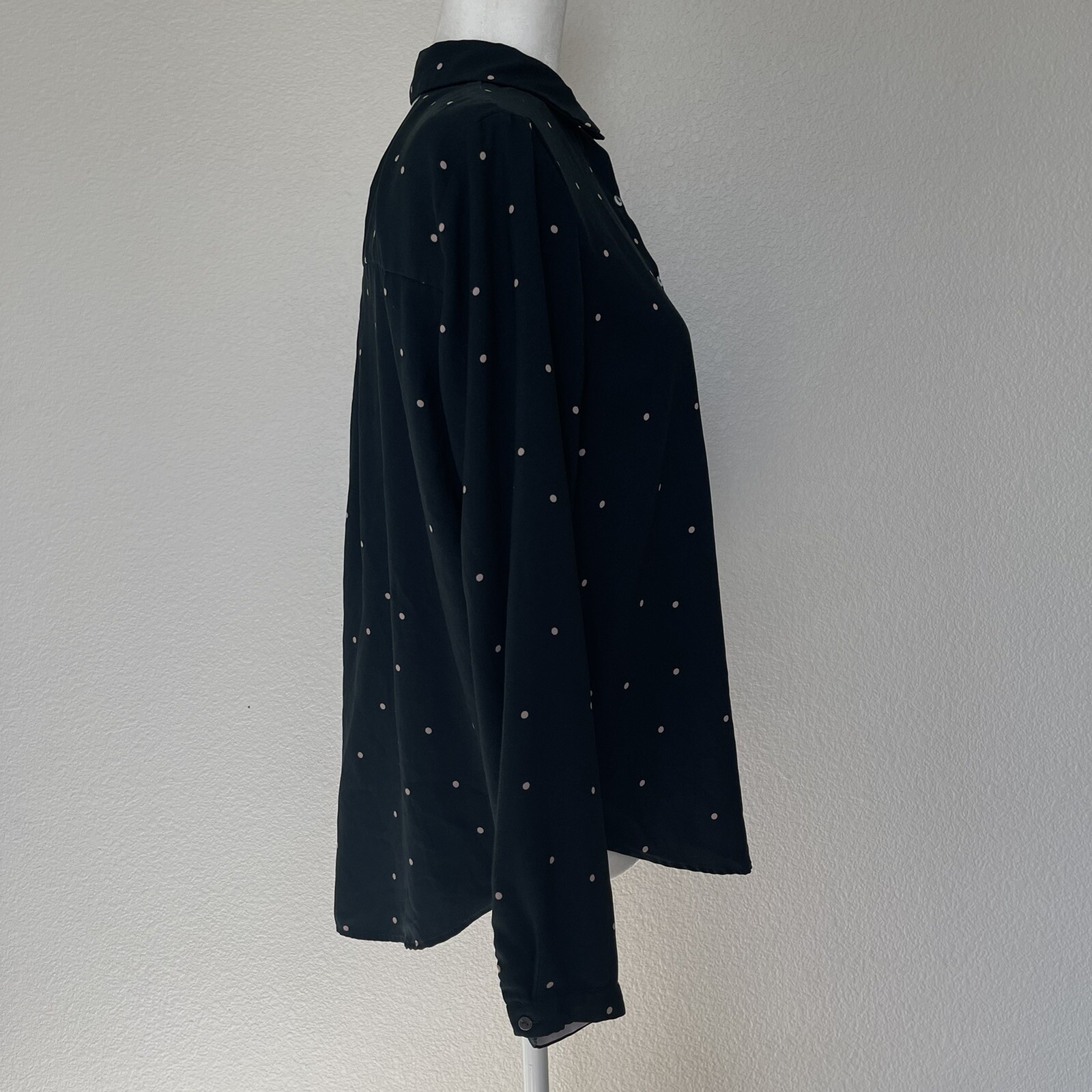 Zara Basic Keyhole Back Dark Green/Pink Polka Dot… - image 2