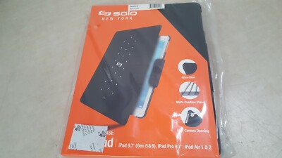 Solo Eyelet Case for all iPad Air 1/2, Pro 9.7'' and 9.7'' 2017, 2018 - Black