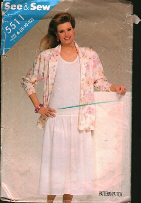 5511 Vintage Butterick SEWING Pattern Misses Loose Fitting Jacket Dress ...