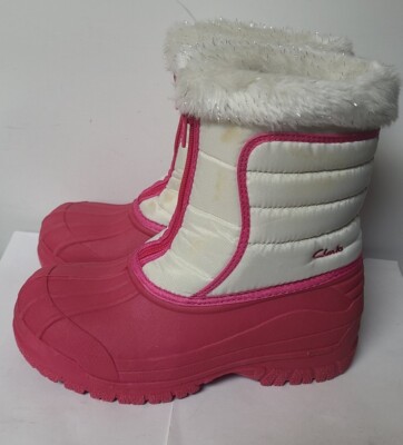 Clarks Kids Winter Boots Clarks SNOW Boots Girls Kids Teens Pink