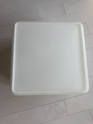 Vintage Tupperware Large Square Keeper 13 x 5-1/4 166-4 & Square Seal 223-2