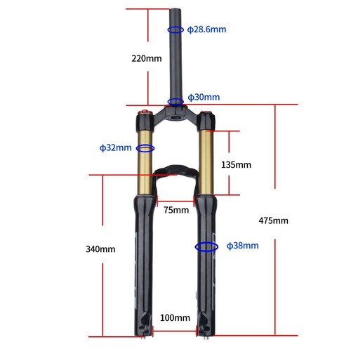 20/24inch MTB Bicycle Fork Barrel Shaft Resilience Front Suspension Air Fork - Picture 17 of 30