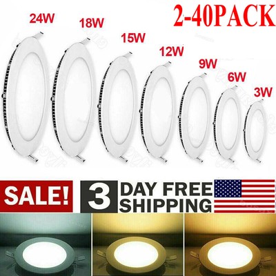 6W 9W 12W 15W 18W LED Recessed Ceiling Panel Down Lights Bulb Slim Lamp Fixture