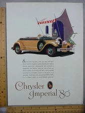 Rare Original VTG 1927 Chrysler Imperial Auto Oil O Matic Advertising Art Print