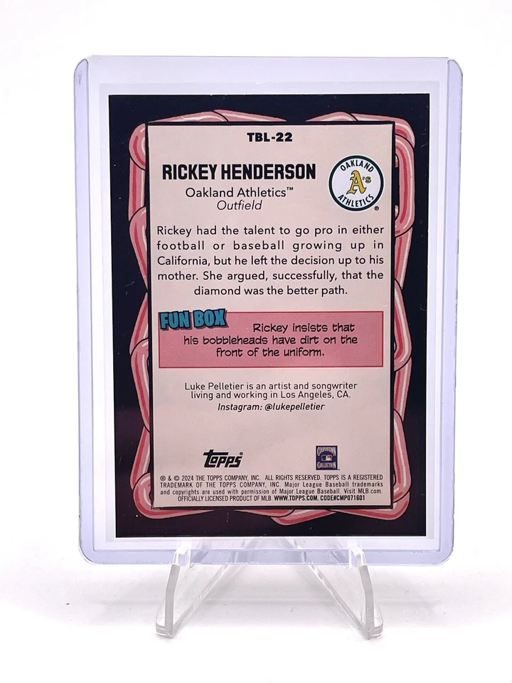 2024 Topps Big League Ricky Henderson Big Leaguer Insert #TBL-22 Oakland A’s - Image 2 of 2