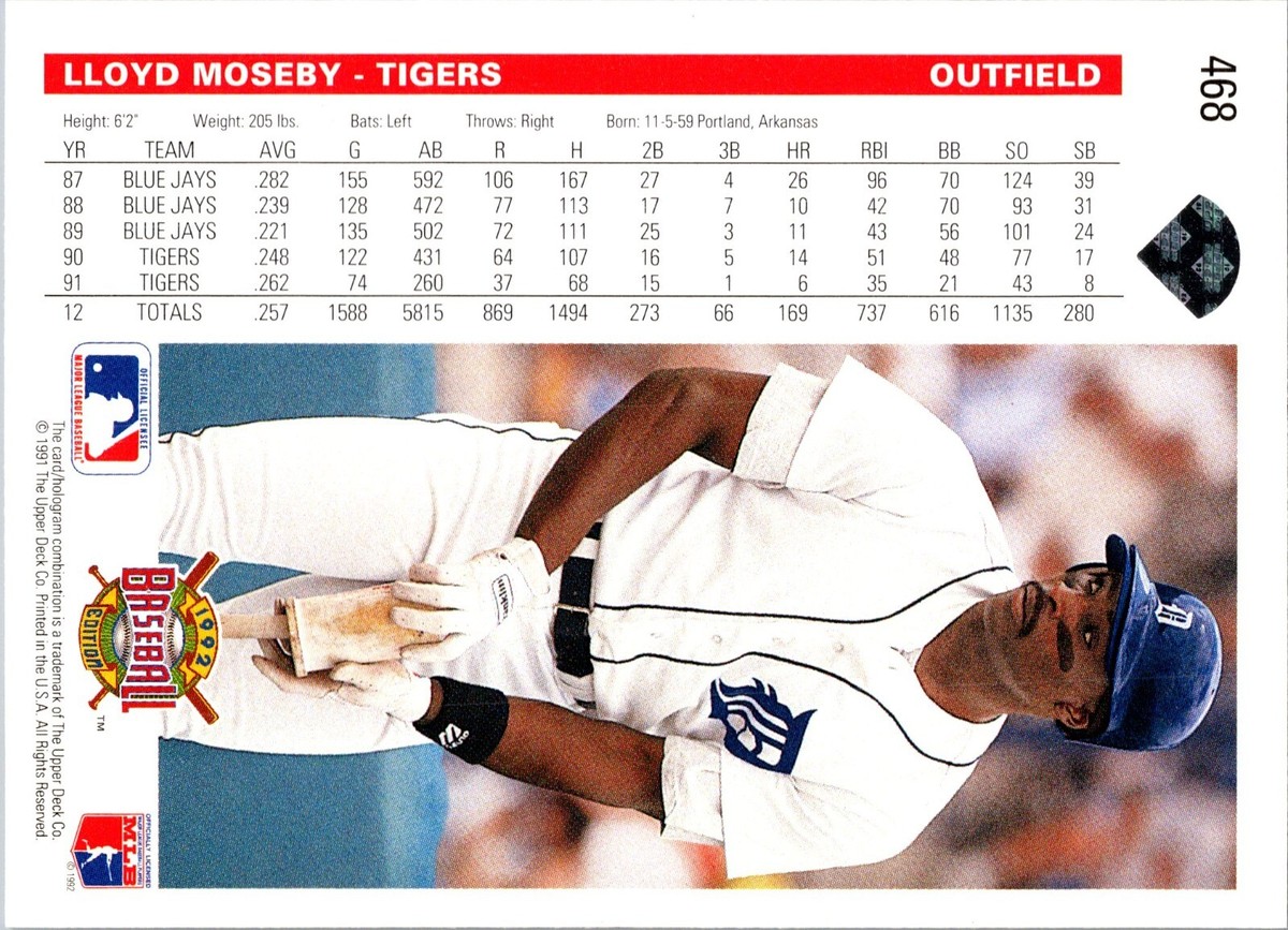 1992 Upper Deck - #468 Lloyd Moseby | eBay
