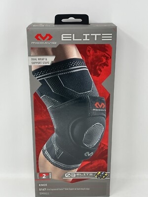 McDavid 5147 ELITE Engineered Elastic Knee Support w/ Dual Wrap & Stays!!