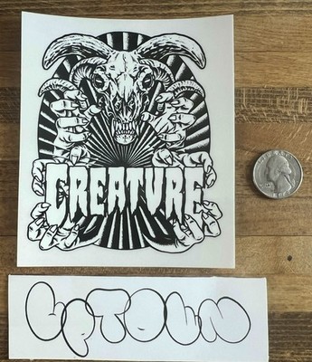 Creature Skateboards Goat Skull Sticker Santa Cruz Skeleton Metal