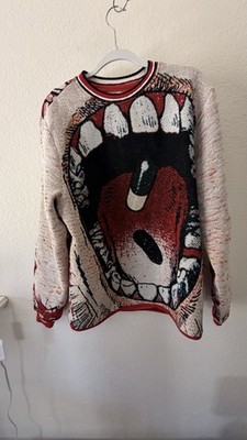 VERYRARE c/o Raf Reyes  Take Your Pills  jacquard woven tapestry crewneck- SMALL