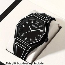 Modern Minimalist Unisex Quartz Watch with Silicone Strap for Casual Wear