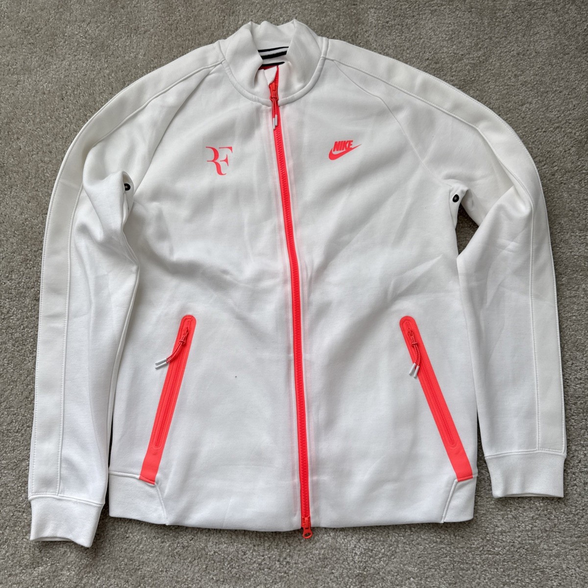 RF Roger Federer フェデラー トラックジャケット US:S Roger Federer Nike 2015 US Open RF Jacket White /orange size:M | eBay