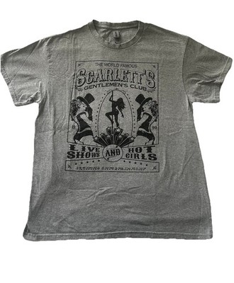 Scarlett s Gentlemen s Club Shirt Large Gray Black Miami Florida World Famous